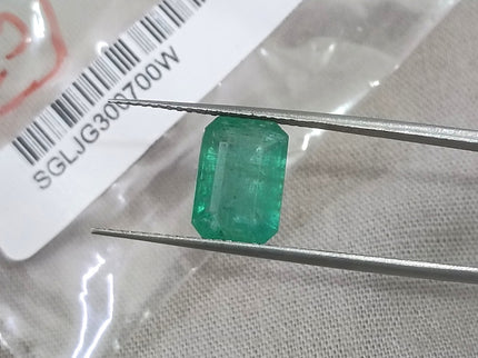 Russian Emerald 2.71ct Sea Green SGL Certified Octagon Cut Minor Oil Gemstone