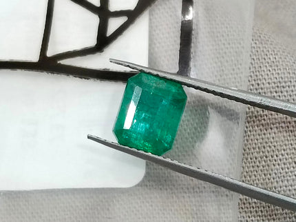Zambian Emerald 1.97ct Certified Natural Medium Deep Green Octagon Cut Gemstone