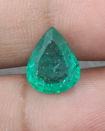 GSI Certified 2.65ct Medium Deep Pure Golden Green Natural Emerald Loose Gemstone