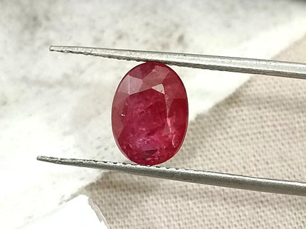 1.74ct Unheated Mozambique Ruby SGL Certified Wine Red Oval Cut Loose Gemstone