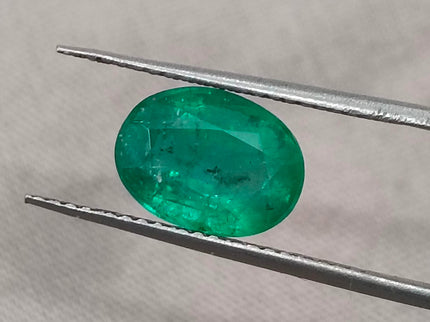 Zambian Emerald 2.31ct Certified Natural Medium Deep Green Oval Cut Loose Gemstone
