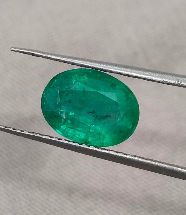 Zambian Emerald 2.31ct Certified Natural Medium Deep Green Oval Cut Loose Gemstone