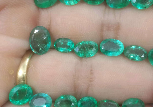 24.31ct Medium to Vivid Green Natural Zambian Emerald Parcel Minor Oiled Loose Gemstones