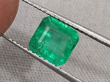 Colombian Emerald 1.34ct Natural Vivid Green Octagon Cut Loose Stone