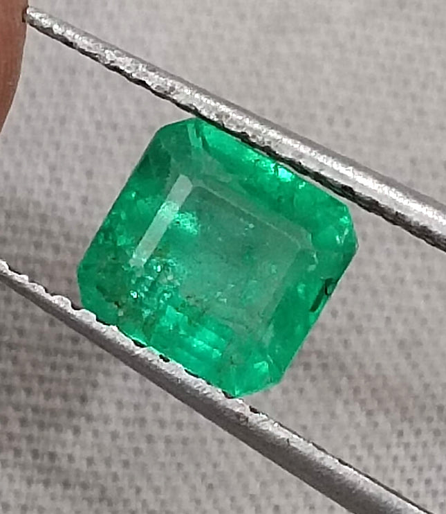 Colombian Emerald 1.34ct Natural Vivid Green Octagon Cut Loose Stone