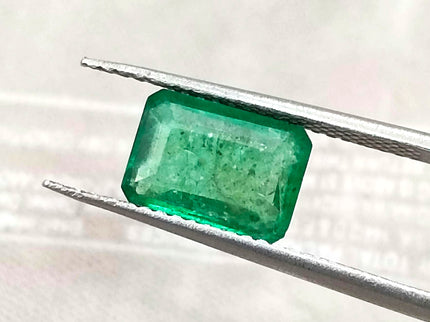 1.64ct Medium Deep Green Natural Swat Emerald Octagon Cut Loose Gemstone