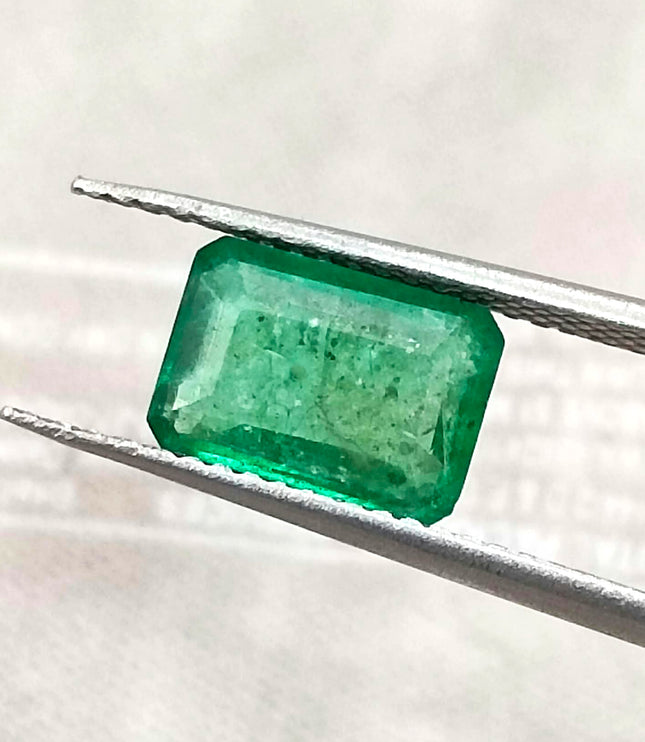 1.64ct Medium Deep Green Natural Swat Emerald Octagon Cut Loose Gemstone