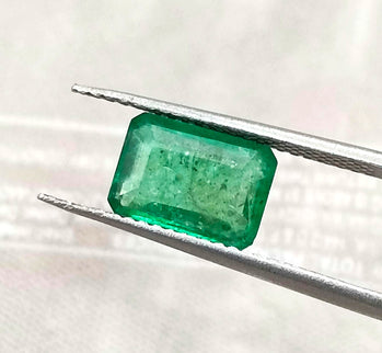 1.64ct Medium Deep Green Natural Swat Emerald Octagon Cut Loose Gemstone