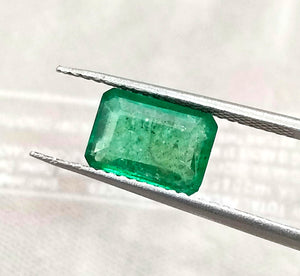 1.64ct Medium Deep Green Natural Swat Emerald Octagon Cut Loose Gemstone