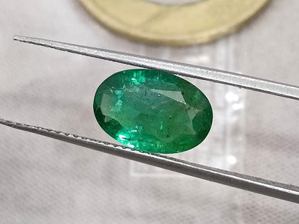 1.92ct Natural Emerald SGL Certified Deep Intense Green Oval Cut Loose Gemstone