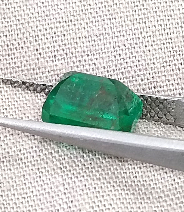 2.79ct Natural Emerald Vivid Deep Green Zambian Octagon Cut Loose Gemstone