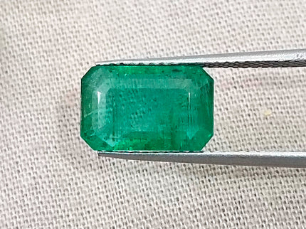 3.08ct Natural Emerald Medium Deep Green Zambian SGL certified Octagon Cut Gemstone