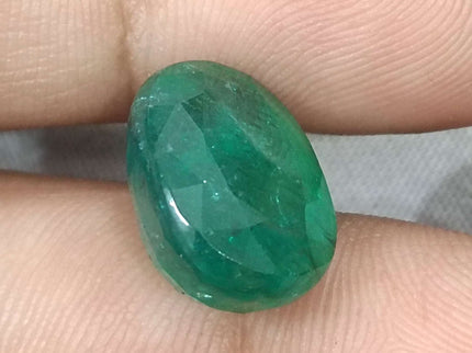 Zambian Emerald 10.49ct Certified Natural Deep Forest Green Oval Cut Stone