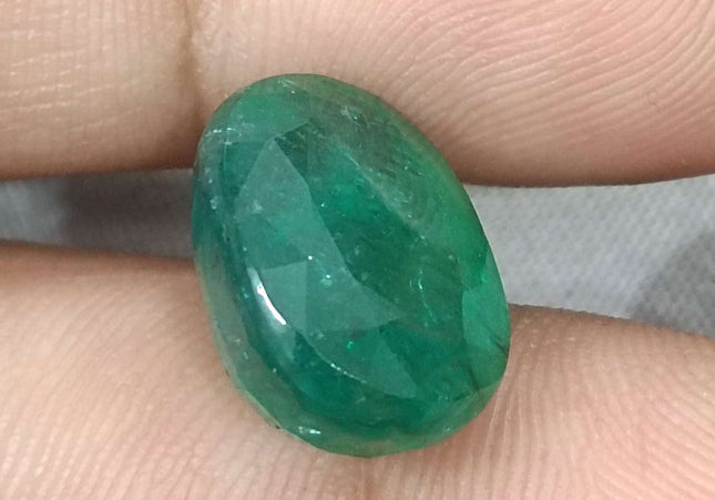 10.50ct Zambian Emerald, Deep Forest Green Oval Cut Natural Loose Gemstone.