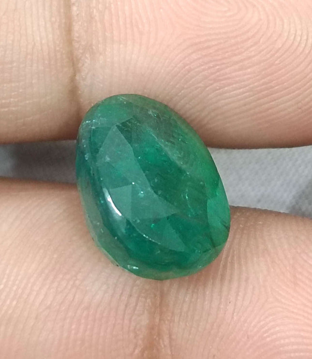 Zambian Emerald 10.49ct Certified Natural Deep Forest Green Oval Cut Stone