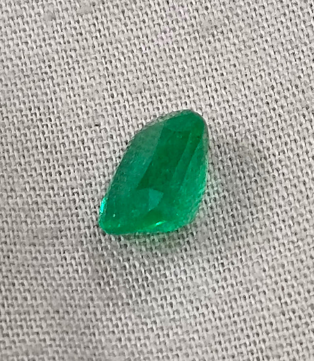 Panjshir Emerald 2.07ct Vivid Medium Deep Green Certified Natural Cushion Cut Loose Gemstone