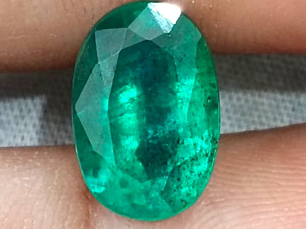 Natural Emerald 5.67ct Deep Green Zambian Origin Oval Cut Minor Oiled Loose Gemstone