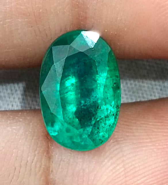 Natural Emerald 5.67ct Deep Green Zambian Origin Oval Cut Minor Oiled Loose Gemstone