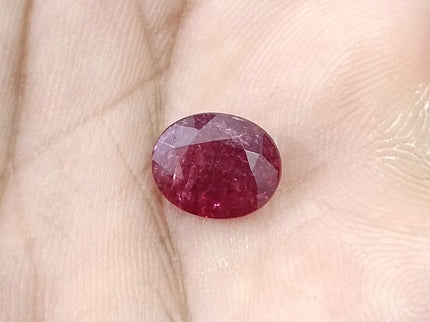 2.39ct Untreated Natural Ruby SGL Certified Mozambique Deep Cherry Red Oval Cut Gemstone