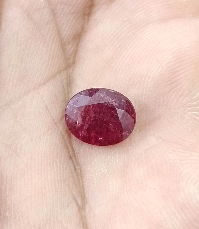 2.39ct Untreated Natural Ruby SGL Certified Mozambique Deep Cherry Red Oval Cut Gemstone