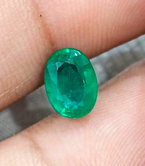 1.98ct Medium Vivid Green Natural Emerald Zambia Oval Cut Loose Gemstone
