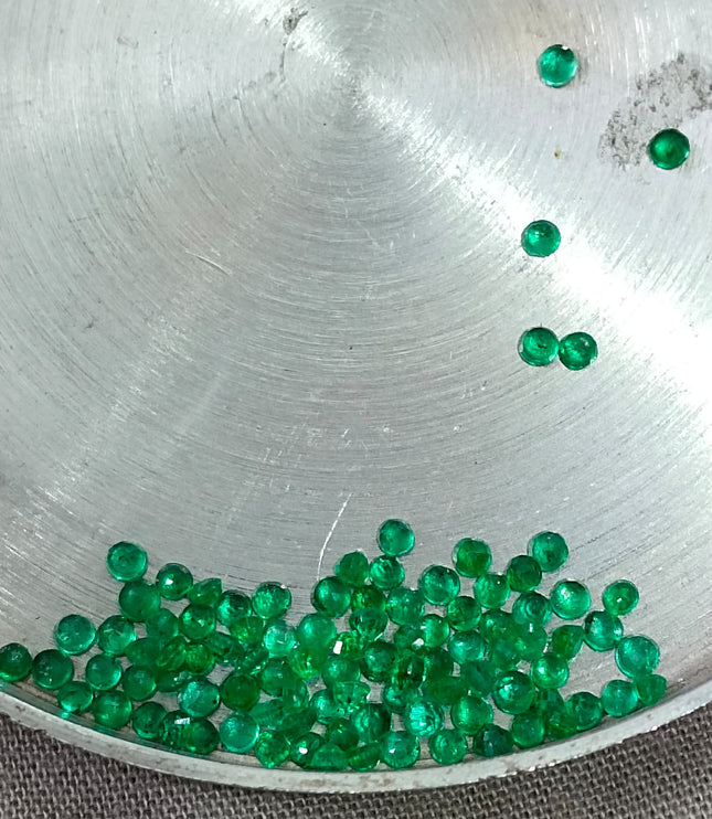3.05ct Calibrated Natural Emerald Lot mm size Panjshir Round Cut Loose Gemstones