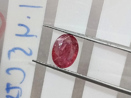 1.45ct Unheated Natural Ruby Mozambique Rasberry Red Oval Gemstone