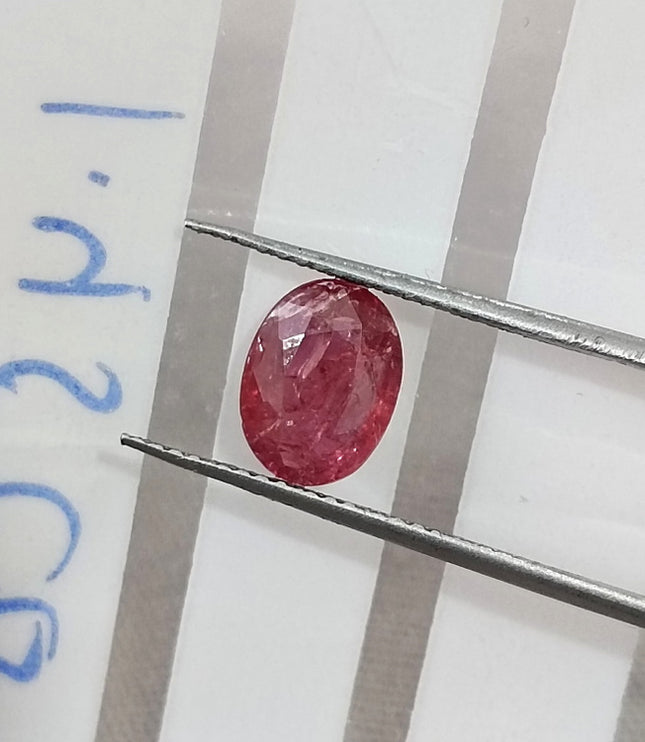 1.45ct Unheated Natural Ruby Mozambique Rasberry Red Oval Gemstone
