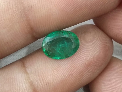 2.16ct Natural Zambian Emerald SGL Certified Medium Green Oval Cut Gemstone