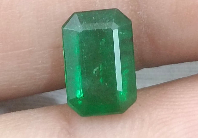 1.72ct Certified Dark Bright Golden Green Zambian Emerald