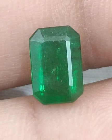 1.72ct Certified Dark Bright Golden Green Zambian Emerald