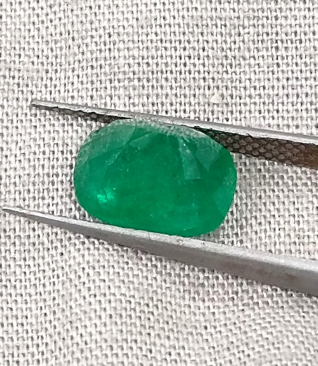 Zambian Emerald 2.80ct Deep Leaf Green Cushion Cut Loose Stone