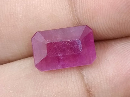 Natural Ruby 5.88ct Purplish Red Octagon Cut Loose Gemstone