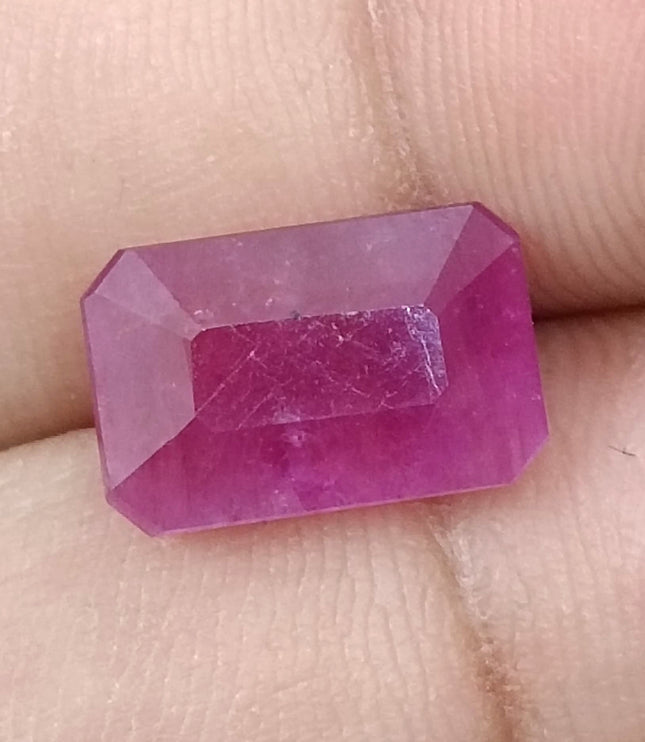Natural Ruby 5.88ct Purplish Red Octagon Cut Loose Gemstone
