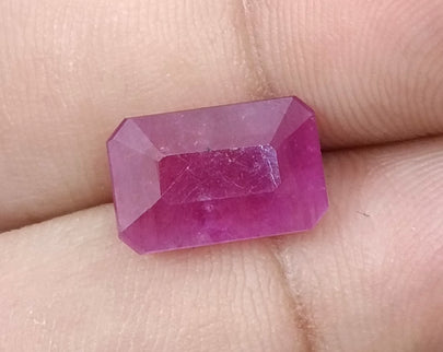 Natural Ruby 5.88ct Purplish Red Octagon Cut Loose Gemstone