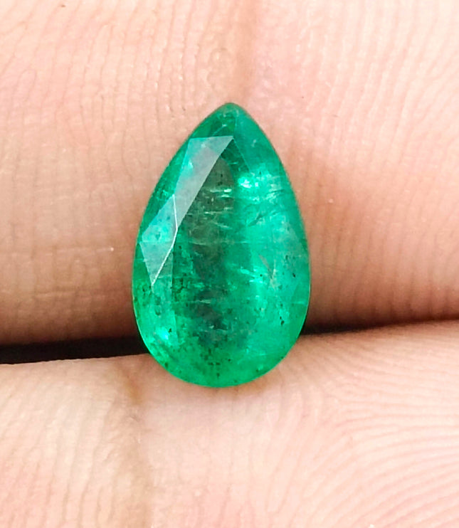 1.69ct Medium Deep Golden Green Emerald Natural Earth Mined Gemstone
