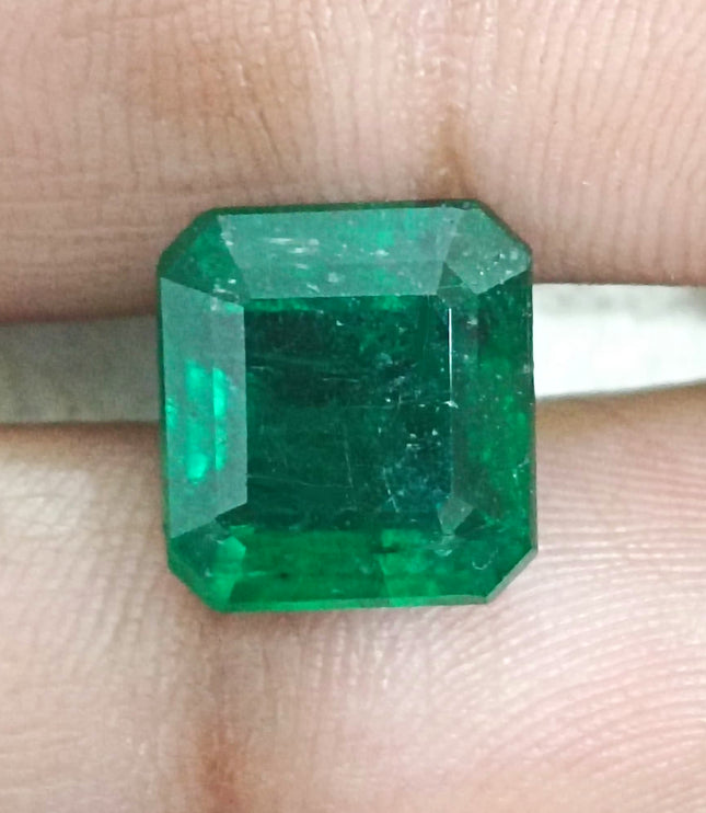 7.62ct Deep Vivid Green Zambian Emerald, Natural Gemstone