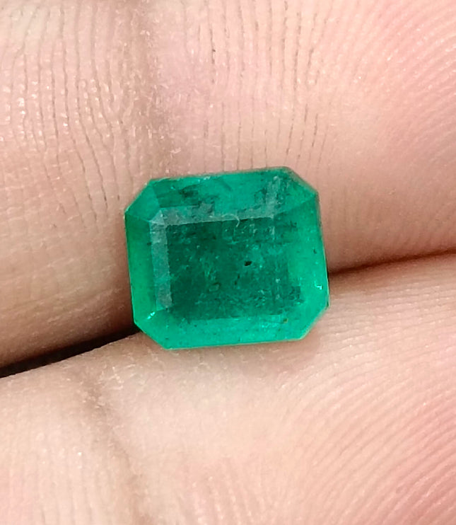 2.11ct Zambian Emerald, Medium Light Green Octagon Cut Loose Gemstone