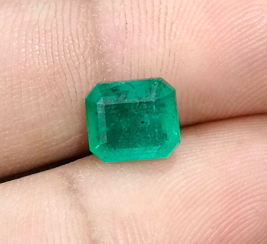 2.11ct Zambian Emerald, Medium Light Green Octagon Cut Loose Gemstone
