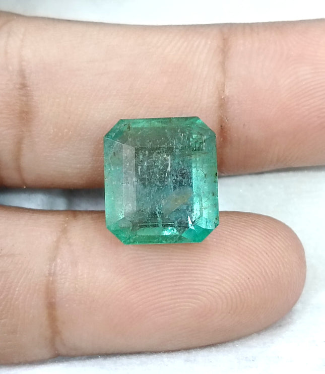 10.10ct Natural Emerald AGRL Certified Pastel Green Octagon Cut Loose Gemstone