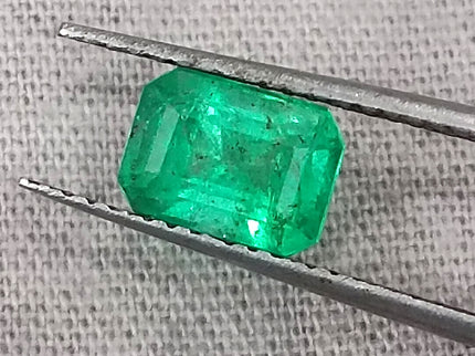 Panjshir Emerald 1.32ct Natural Certified Bright Neon Green Emerald Cut Loose Stone