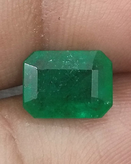 2.20ct GSI Certified Deep Velvet Green Zambian Emerald Minor Oiled Loose Gemstone