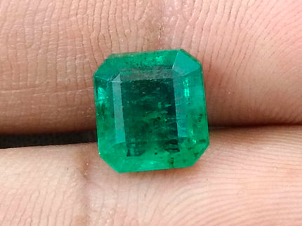 Zambian Emerald 3.13ct Certified Natural Medium Green Octagon Cut Loose Gemstone