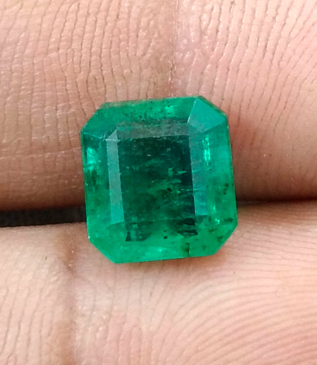 Zambian Emerald 3.13ct Certified Natural Medium Green Octagon Cut Loose Gemstone