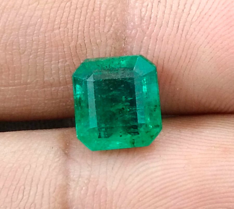 Zambian Emerald 3.13ct Certified Natural Medium Green Octagon Cut Loose Gemstone