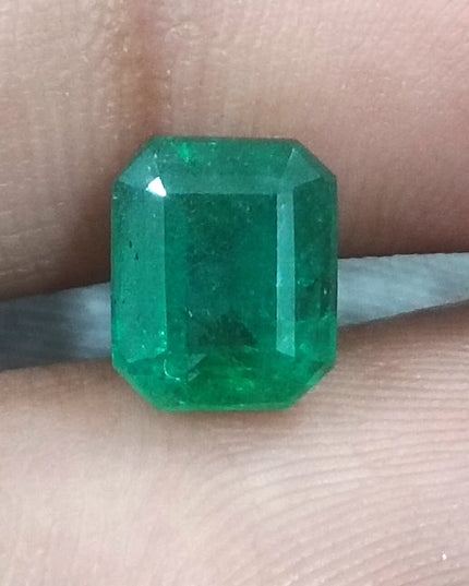 GSI Certified 2.38ct Vivid Deep Golden Green Natural Zambian Emerald