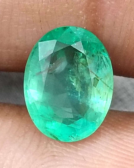 GSI Certified 2.60ct Sea Green Oval Cut Natural Panjshir Emerald Minor Oiled Loose Gemstone
