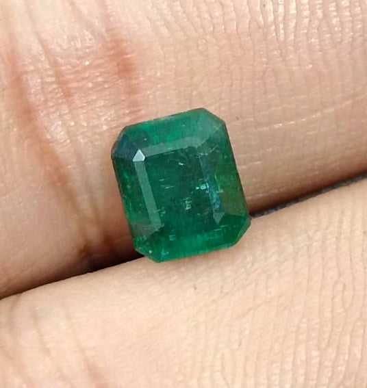 2.22ct Zambian Emerald, Dark Green Octagon Cut Certified Natural Loose Gemstone