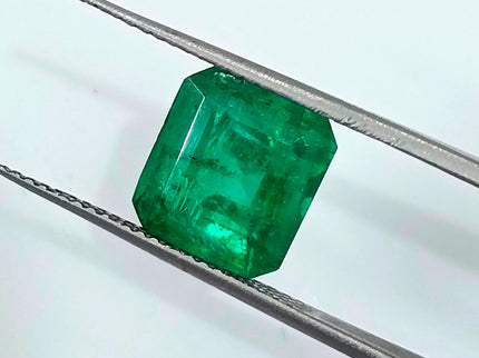 Panjshir Emerald 4.10ct Bright Medium Deep Green Octagon Cut Gemstone