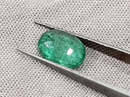 1.60ct Natural Emerald Medium Deep Green GSI Certified Zambian Oval Cut Gemstone